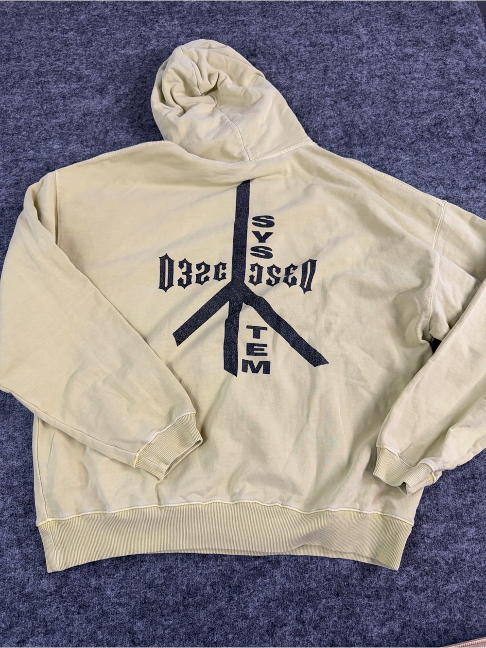 032C Hoodie Small Oversized Lime Green Sweatshirt Pullover